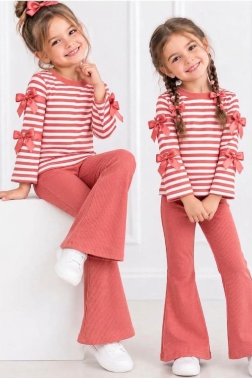 MK00166 Kol Fiyonk Detay Fitilli Takım pembe  Pembe
