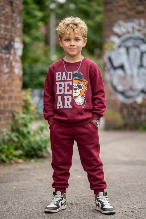 MK00167 Bad Bear Eşofman Takımı Bordo Bordo