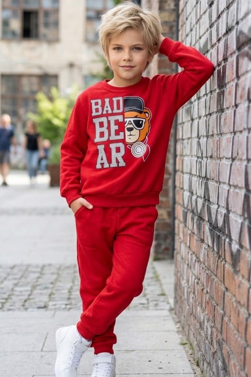 MK00167 Bad Bear Eşofman Takımı Kırmızı Kırmızı