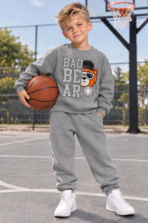 MK00167 Bad Bear Eşofman Takımı Koyu Gri Gri