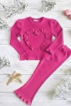 MK00168 Kalp Fırfır Fitilli Takım Pembe