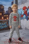 MK00170 Çizgili Spider Eşofman Takımı  Gri