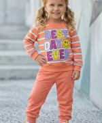 MK00172 Best Day Çizgili Takım Turuncu Turuncu