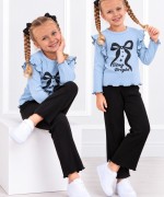 MK00155 Kurdele Alt Üst Fitilli Takım Mavi