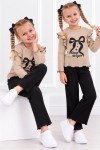 MK00155 Kurdele Alt Üst Fitilli Takım Krem