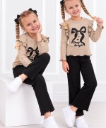 MK00155 Kurdele Alt Üst Fitilli Takım Krem
